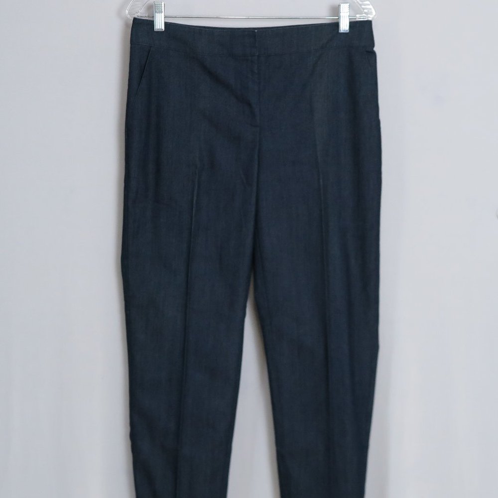 ST JOHN Dark Indigo Cotton Blend Denim Pants Size 8 Made in USA